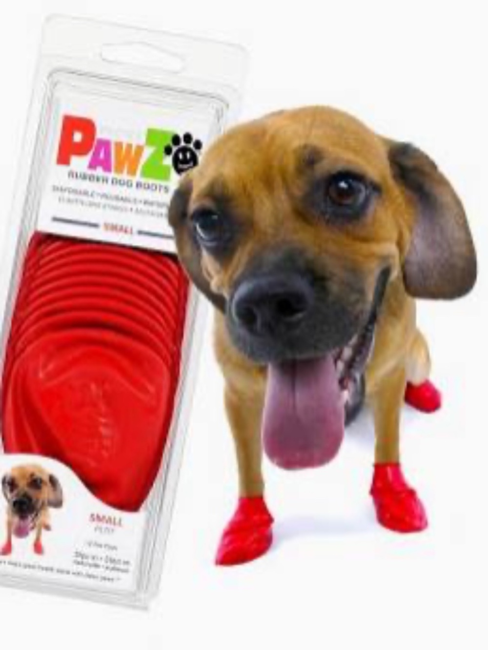 Brand New in package PawZ Rubber Dog Boots size Small paws 2” to 2.5”